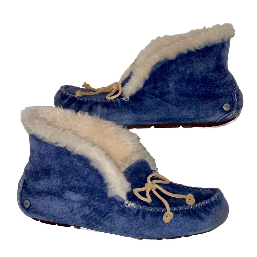 UGG® Alena Moccasins | Blue Suede | Size US 7 Women’s